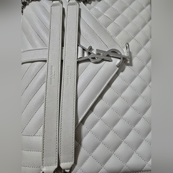 RARE YSL Saint Laurent ENVELOPE LARGE IN MIX MATELASSÉ GRAIN DE POUDRE MSRP$3700 - Picture 12 of 15